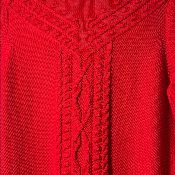 Charter Club Vibrant Red Long Sleeve Dress Size M - Picture 4 of 9